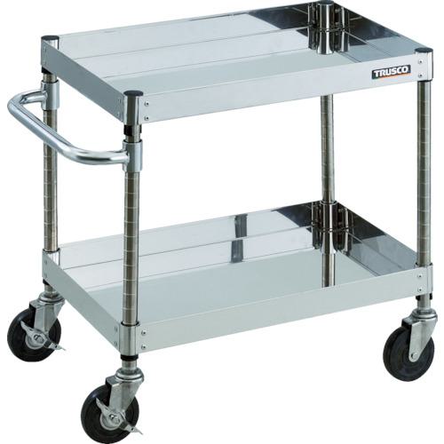 ■TRUSCO ステンレスワゴン クリーンフェニックスワゴン SUS304 W600×D400×H600 2段 導電性ゴム車輪〔品番:CPE3662SD〕【4880919:0】[直送DS][店頭受取不可]