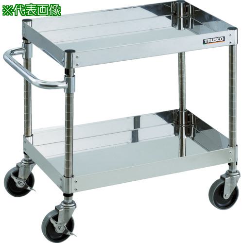 ＴＲＵＳＣＯ　ステンレスワゴン　ＳＵＳ３０４ワゴン　上段３方手摺付き　４５０Ｘ３００　　SCW-3A　818-9444 □TRUSCO ステンレスワゴン SUS304ワゴン 上段3方手摺付き 750X450