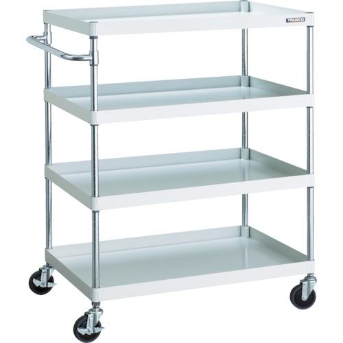 ■TRUSCO ツールワゴン フェニックスワゴン 省音 900X600XH1200 4段 ホワイト〔品番:PEW1294W〕【4882067:0】[直送DS][店頭受取不可]