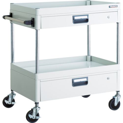 ■TRUSCO ツールワゴン フェニックスワゴン 省音 750X500XH880 引出付 ホワイト〔品番:PEW972VZW〕【4884744:0】[直送DS][店頭受取不可]