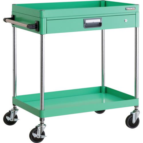 ＴＲＵＳＣＯ　ツールワゴン　フェニックスワゴン　薄型１段引出　６００Ｘ４００　ホワイト ☆[スチール製ワゴン（ボルトレスタイプ）]トラスコ中山（株