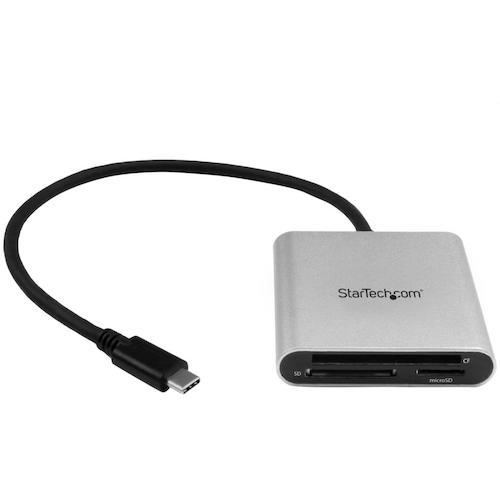 ■StarTech USBカードリーダー/USB-C/SD/microSD/CompactFlashカード/TB3〔品番:FCREADU3C〕【4892533:0】[店頭受取不可]