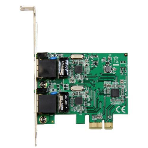 ■StarTech LANカード/PCIeE/x1/2x RJ45/10/100/1000Mbps/Win & Mac〔品番:ST1000SPEXD4〕【4975423:0】[店頭受取不可]