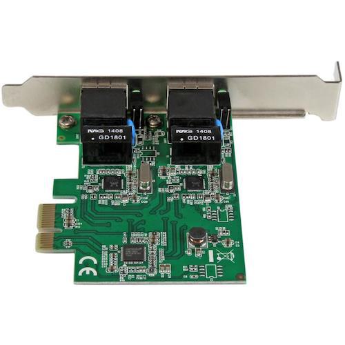 ■StarTech LANカード/PCIeE/x1/2x RJ45/10/100/1000Mbps/Win & Mac〔品番:ST1000SPEXD4〕【4975423:0】[店頭受取不可]