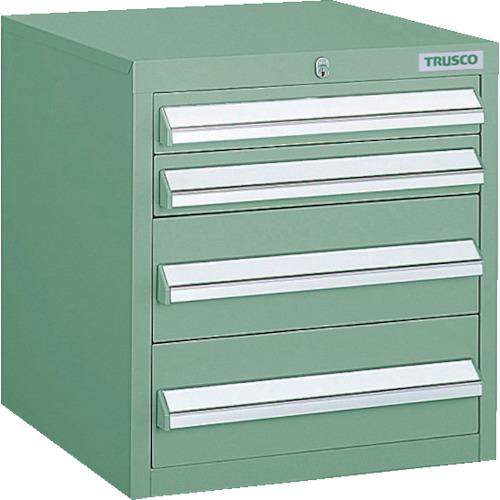 ■TRUSCO LVR型キャビネット 392X412XH420 引出4段 緑〔品番:LVR422〕【5022495:0】[店頭受取不可]