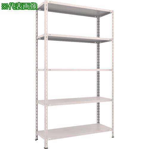 ■TRUSCO スチールラック 軽量棚 中棚ボルトレス型1200X450X2100 5段 ネオグレー〔品番:L74X15〕【5026121:0】[直送DS][店頭受取不可]
