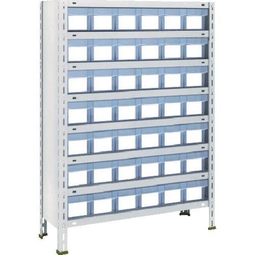 ■TRUSCO スチールラック 軽量棚 875X300X1200 樹脂引出透明 小X42 ネオグレー〔品番:43V808C7〕【5033632:0】[直送DS][店頭受取不可]
