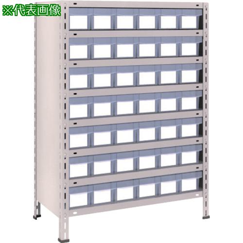 ■TRUSCO スチールラック 軽量棚 875X450X1200 樹脂引出透明 小X42 ネオグレー〔品番:43X808C7〕【5033667:0】[直送DS][店頭受取不可]