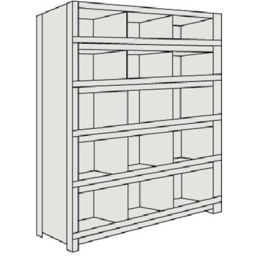 ■TRUSCO スチールラック 軽量棚 縦仕切前当付 875X300X1500 3列5段 ネオグレー〔品番:53V56〕【5033721:0】[直送DS][店頭受取不可]