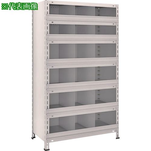 ■TRUSCO スチールラック 軽量棚 縦仕切前当付 875X450X1500 3列6段 ネオグレー〔品番:53X57〕【5034949:0】[直送DS][店頭受取不可]
