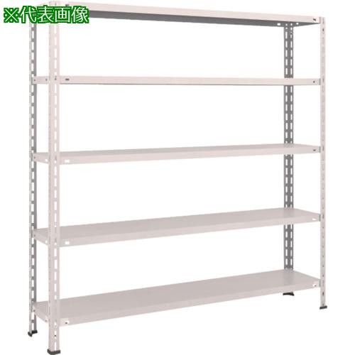 ■TRUSCO スチールラック 軽量棚 中棚ボルトレス型1500X300X1500 5段 ネオグレー〔品番:L55V15〕【5038251:0】[直送DS][店頭受取不可]