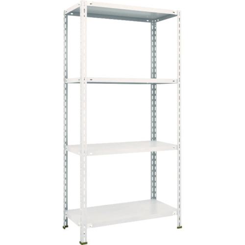 ■TRUSCO スチールラック 軽量棚 中棚ボルトレス型 875X450X1800 4段 ネオグレー〔品番:L63X14〕【5038324:0】[直送DS][店頭受取不可]