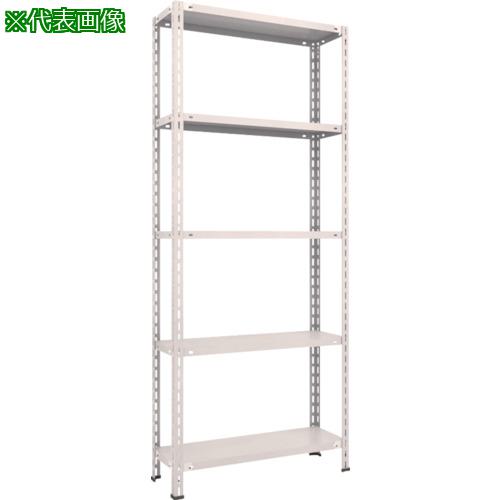 ■TRUSCO スチールラック 軽量棚 中棚ボルトレス型 875X300X2100 5段 ネオグレー〔品番:L73V15〕【5038421:0】[直送DS][店頭受取不可]