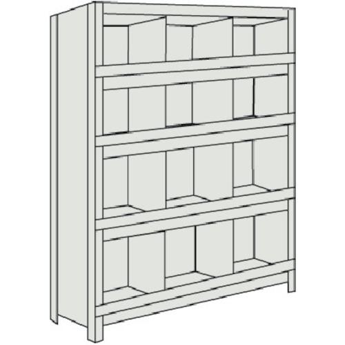■TRUSCO スチールラック 軽量棚 縦仕切前当付 875X300X1200 3列4段 ネオグレー〔品番:43V55〕【5039584:0】[直送DS][店頭受取不可]