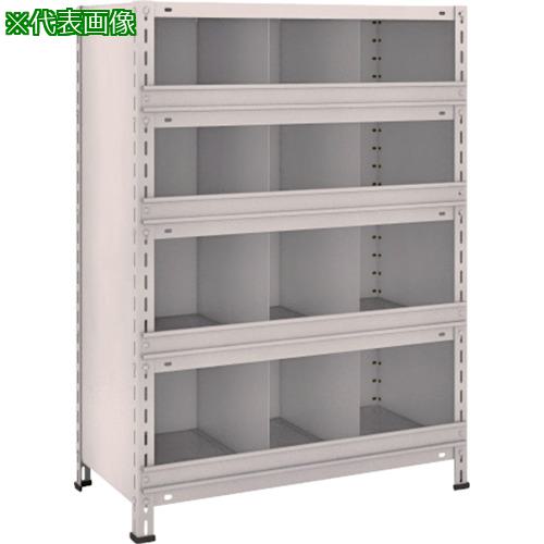 ■TRUSCO スチールラック 軽量棚 縦仕切前当付 875X450X1200 3列4段 ネオグレー〔品番:43X55〕【5039606:0】[直送DS][店頭受取不可]