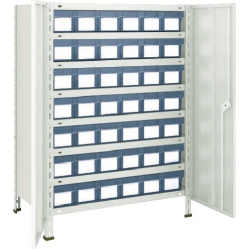 ■TRUSCO スチールラック 軽量棚扉付 875X300X1200樹脂引出透明小X42 ネオグレー〔品番:43VT808C7〕【5042712:0】[直送DS][店頭受取不可]