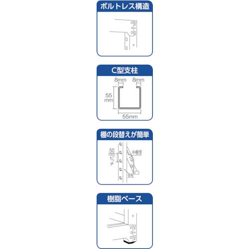 ■TRUSCO スチールラック M3型中量棚 900×721×H2100 6段 単体 ネオグレー〔品番:M37376〕【5065640:0】[直送DS][店頭受取不可]