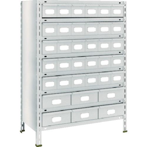 ■TRUSCO スチールラック 軽量棚引出付 875X450X1200 スチール引出小30大6 ネオグレー〔品番:43X808A5B2〕【5103380:0】[直送DS][店頭受取不可]