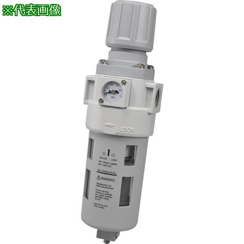 ■TAIYO フィルタレギュレータ(ブラケット、角型圧力計付)〔品番:MFR310BD〕【5212508:0】[店頭受取不可]