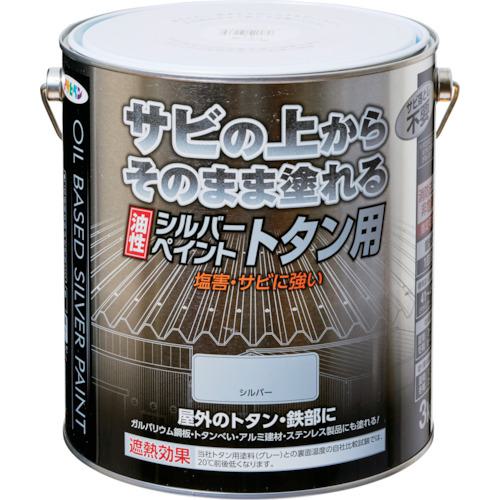 ■アサヒペン 油性シルバーペイントトタン用 3kg〔品番:502339〕【5278508:0】[店頭受取不可]