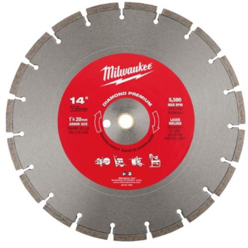 ■milwaukee 14インチ(356mm)ダイヤモンドブレード(プレミアムセグメント型)〔品番:49937940〕【5349130:0】[店頭受取不可]