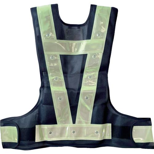 ■ミズケイ 多機能ベスト「光るんです」 蓄光『ちくピカ』＜紺/白＞赤LED〔品番:3017201〕【5359286:0】[店頭受取不可]