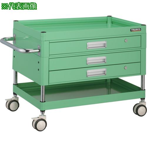 TRUSCO ツールワゴン ファルコンワゴン750X500 引出付 ゴム車輪 ヤンググリーン色 ▼545-4579 FAW-773VZ-YG 1台 ＴＲＵＳＣＯ ツールワゴン ファルコンワゴン 引出付 ７５０Ｘ５００