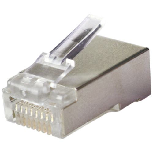■JEFCOM カテゴリー6モジュラープラグ(シールド付・貫通タイプ)〔品番:TPMJHA808STC〕【5525513:0】[店頭受取不可]