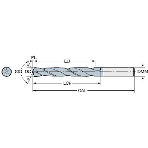 ■【在庫限り】SANDVIK コロドリル460 超硬ソリッドドリル(722) 刃径10.3mm 溝長70mm 全長118mm シャンク径12mm GC34〔品番:460.11030052A0XM〕【5618851:0】[店頭受取不可]_1