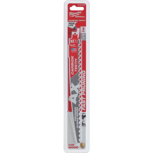 ■【在庫限り】milwaukee AX 剪定用カーバイドレシプロソーブレード 3TPI 229mm(3本パック)〔品番:48005332〕【5657187:0】[店頭受取不可]