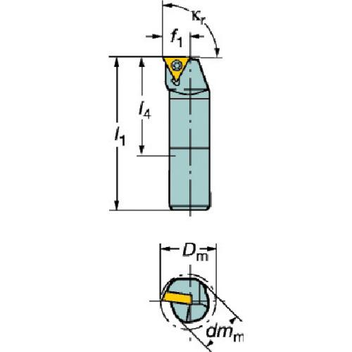 ■SANDVIK コロターン107 旋削加工用防振カートリッジボーリングバー(430)〔品番:F12QSTFCL09R〕【5708591:0】[店頭受取不可]_1