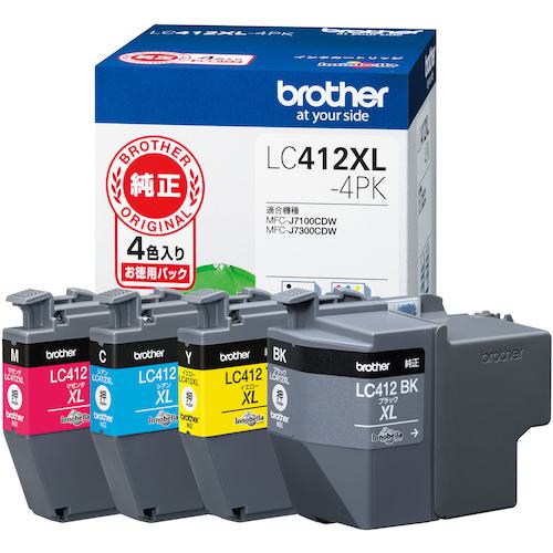 ■brother LC412XL-4PK インクカートリッジ 4色パック(大容量)〔品番:LC412XL4PK〕【5738975:0】[店頭受取不可]