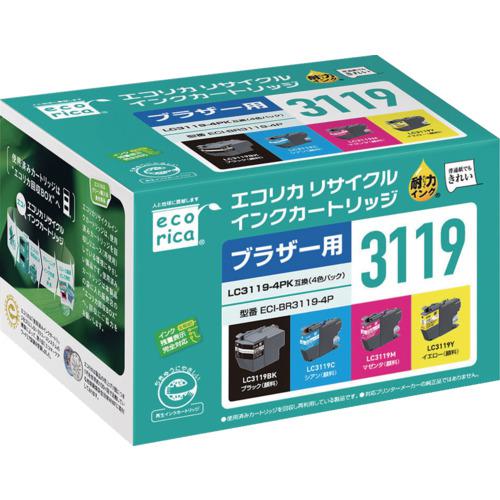 ■ecorica LC3119-4PK 互換リサイクルインクカートリッジ〔品番:ECIBR31194P〕【5747062:0】[店頭受取不可]