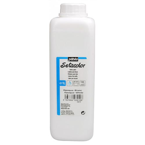 ■Pebeo 布用水性アクリル絵具セタカラー不透明 1L チタニウムホワイト〔品番:293010〕【5760296:0】[店頭受取不可]
