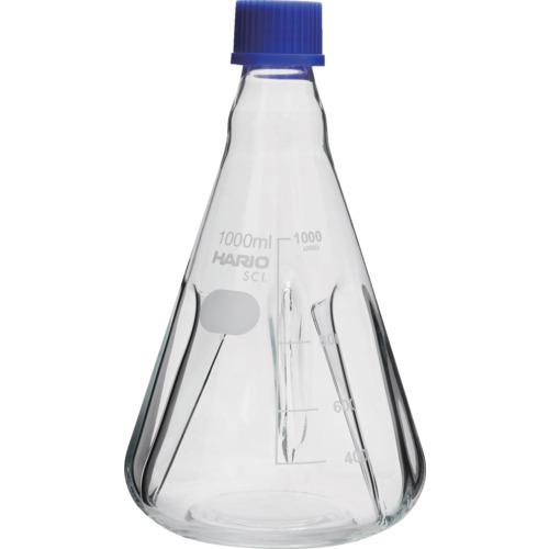 ■HARIO バッフル付きねじ口三角フラスコ 1,000mL〔品番:BNSF1LSCI〕【6012853:0】[店頭受取不可]