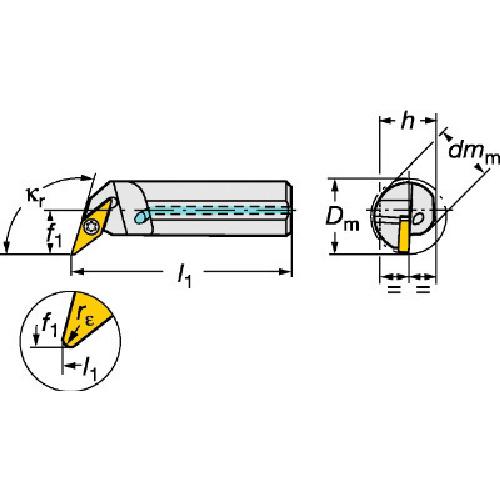■SANDVIK コロターン107 ポジチップ用ボーリングバイト(480)〔品番:A16RSVQCR11E〕【6014216:0】[店頭受取不可]_1