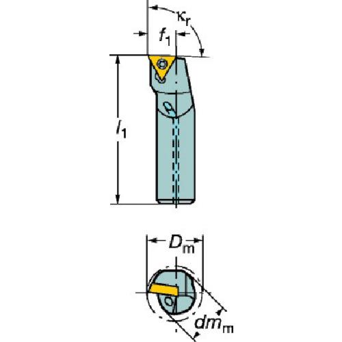 ■SANDVIK コロターン107 ポジチップ用超硬ボーリングバイト(210)〔品番:E25TSTFCL16R〕【6049834:0】[店頭受取不可]