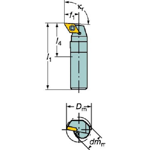 ■SANDVIK コロターン107 ポジチップ用超硬防振ボーリングバイト(430)〔品番:F12QSDUCR07ER〕【6060871:0】[店頭受取不可]