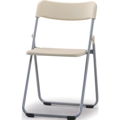 ■SANKEI 折りたたみパイプイス 超軽量1.9KG アイボリー〔品番:CF67MSIV〕【6082808:0】[店頭受取不可]
