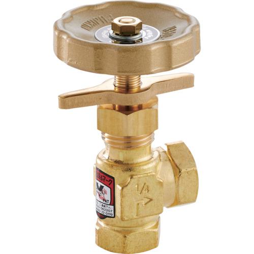■Fujikin 黄銅製ニードルバルブ3/8B プロペラナット付き アングル型〔品番:DH32LCR〕【6096350:0】[店頭受取不可]_2