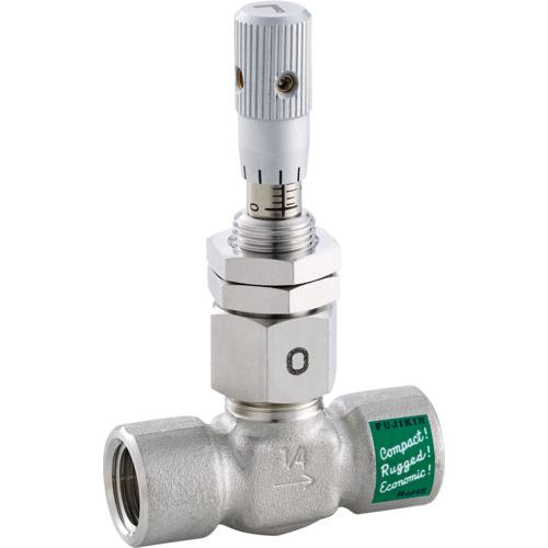 ■Fujikin 超微量調整CV値 0.015 SUS鋼製ニードルバルブ 3.92MPa UN-14M-S〔品番:UN14MBSR〕【6096374:0】[店頭受取不可]