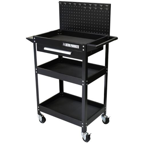 ■アストロプロダクツ ツールワゴン3段 引出&amp;パネル付 ブラック TW098〔品番:2003000010985〕【6180125:0】[店頭受取不可]