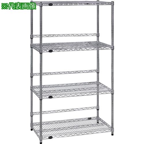 ■TRUSCO スチール製メッシュラック W905XD457XH1838 4段 バックバー付〔品番:TMEBB6344〕【6510446:0】[店頭受取不可]