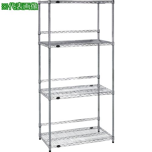 ■TRUSCO ステンレス製メッシュラック W905XD457XH1838 4段 バックバー付〔品番:TSMBB6344〕【6524747:0】[店頭受取不可]