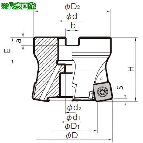 ■京セラ 高送りカッタ MFH Harrier フェースミル(SOMT10タイプ)ミリ仕様 刃径50mm 刃数4枚 全長50mm〔品番:MFH050R104TM〕【6546633:0】[店頭受取不可]