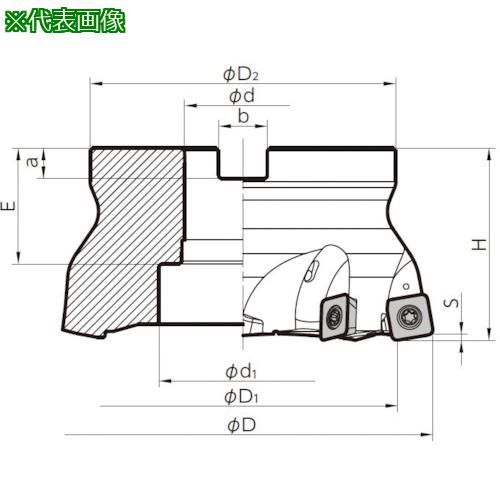 ■京セラ 高送りカッタ MFH Harrier フェースミル(SOMT14タイプ)インチ仕様 刃径125mm 刃数7枚 全長63mm〔品番:MFH125R147T〕【6546731:0】[店頭受取不可]