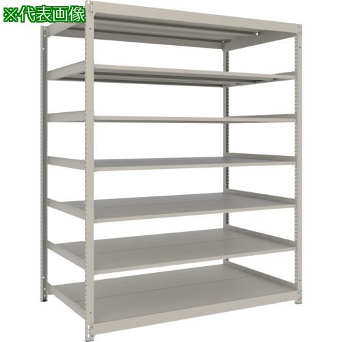 ■TRUSCO スチールラック 薄板ラック(棚板分割タイプ、耐荷重100Kg)1800×875×H1800 7段単体 ネオグレー〔品番:UL6697〕【6577093:0】[店頭受取不可]