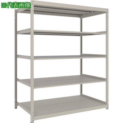 ■TRUSCO スチールラック 薄板ラック(棚板分割タイプ、耐荷重100Kg)1800×595×H1800 5段単体 ネオグレー〔品番:UL6665〕【6577110:0】[店頭受取不可]