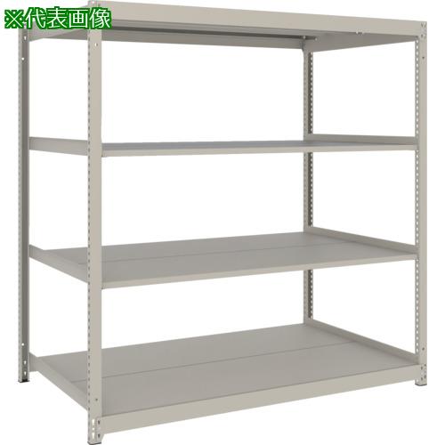 ■TRUSCO スチールラック 薄板ラック(棚板分割タイプ、耐荷重100Kg)1800×595×H1500 4段単体 ネオグレー〔品番:UL5664〕【6624991:0】[店頭受取不可]