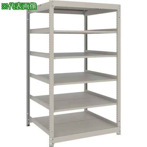 ■TRUSCO スチールラック 薄板ラック(棚板分割タイプ、耐荷重100Kg)1200×595×H1500 6段単体 ネオグレー〔品番:UL5466〕【6624992:0】[店頭受取不可]